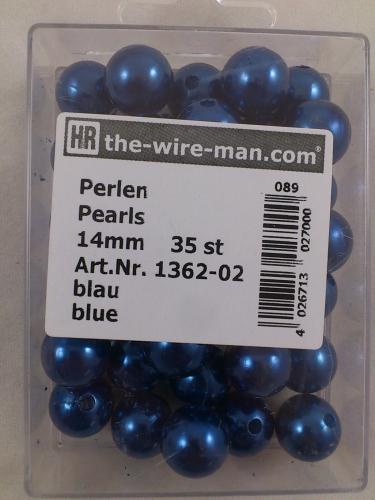Pearls blue 14 mm. 35 p.